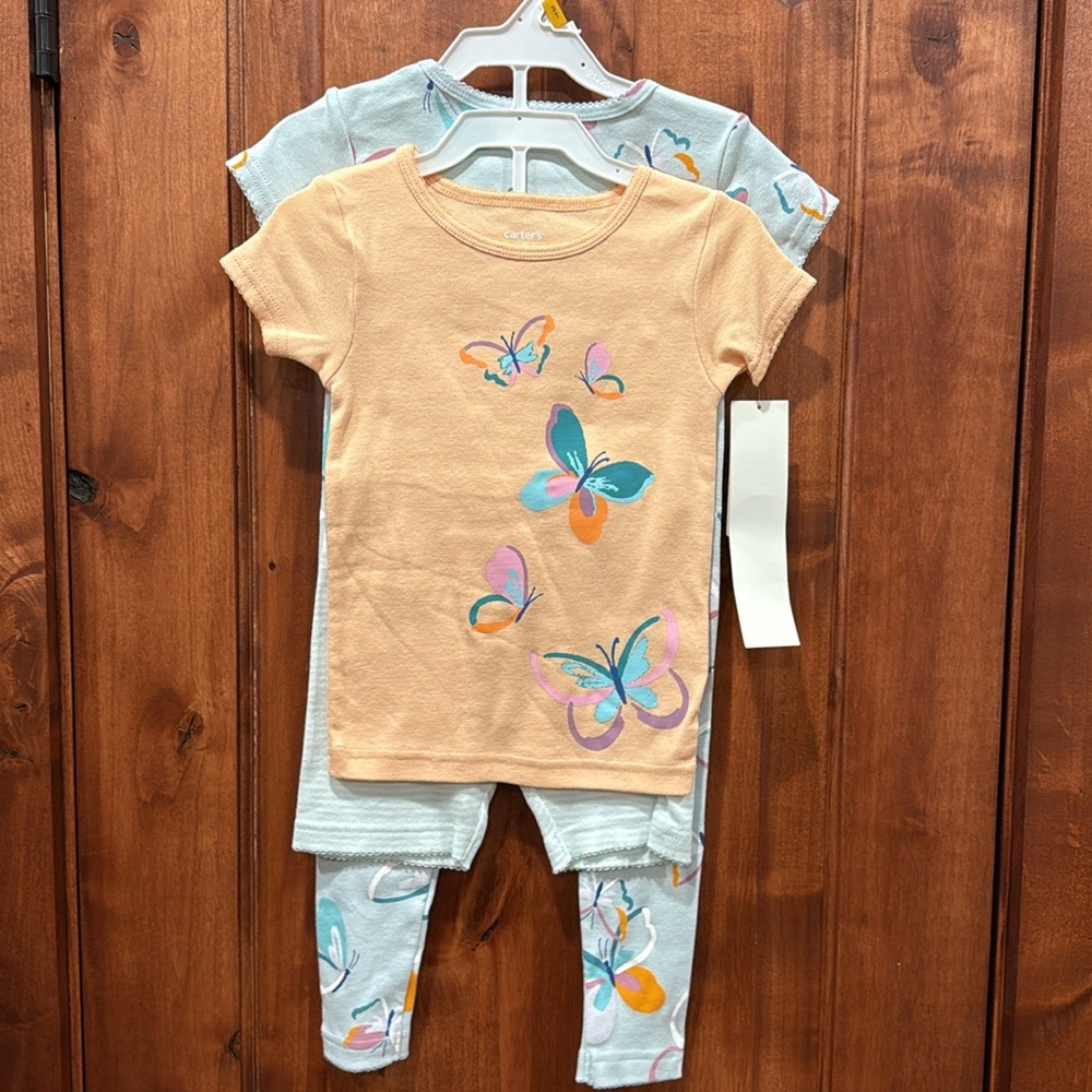 Carter's Kids Pajamas - Multicolor Butterfly Print - Picture 4 of 7